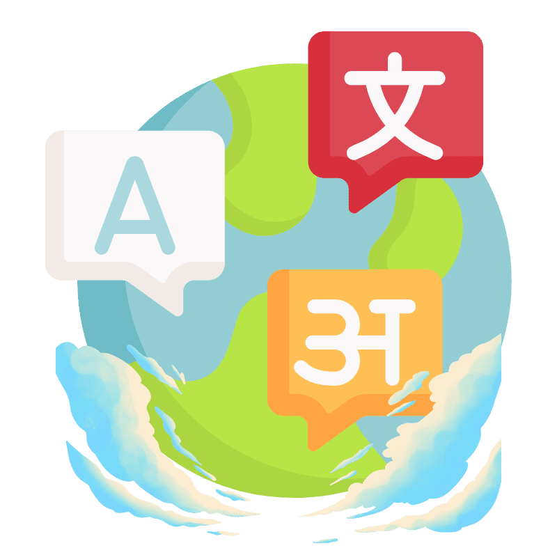 Globe Language Illustration